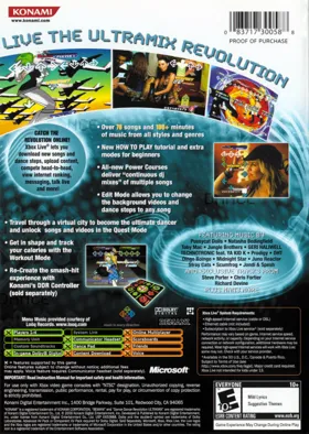 Dance Dance Revolution Ultramix 4 (USA) box cover back